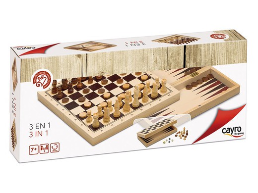 Ajedrez-Damas-Backgammon Plegable