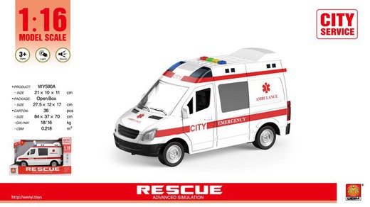 L&S Friction Ambulance 1:16