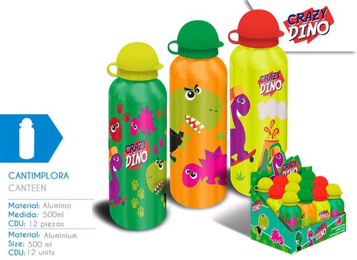 Cantimplora Aluminio 500ml Crazy Dino Surt