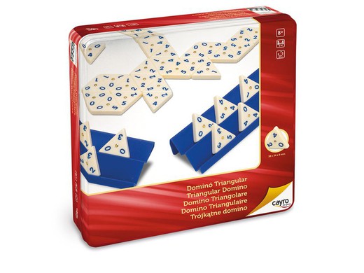 Caixa de metal triangular de dominó