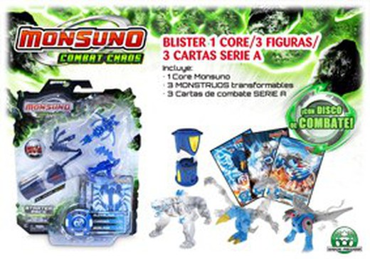 Monsuno 1 Core + 3Fig + Cards A