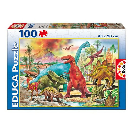 Puzzle de 100 Dinosaurios de Educa 13179