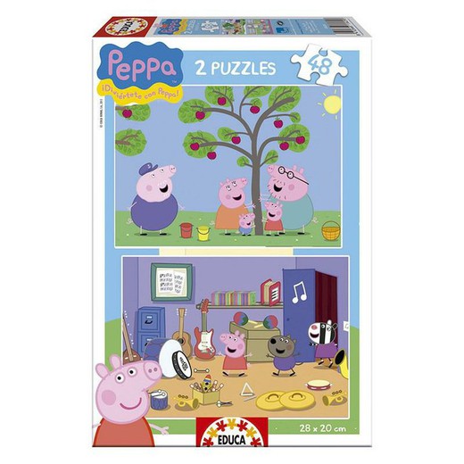 2 X 48 Puzzle Peppa Pig di Educa 15920