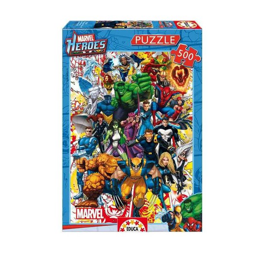 Puzzle de 500 Héroes de Marvel de Educa 15560