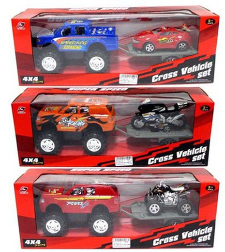Friction Jeep Set with Trailer
