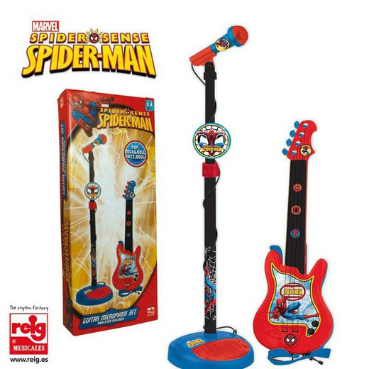 Spiderman conjunto guitarra y micro Reig