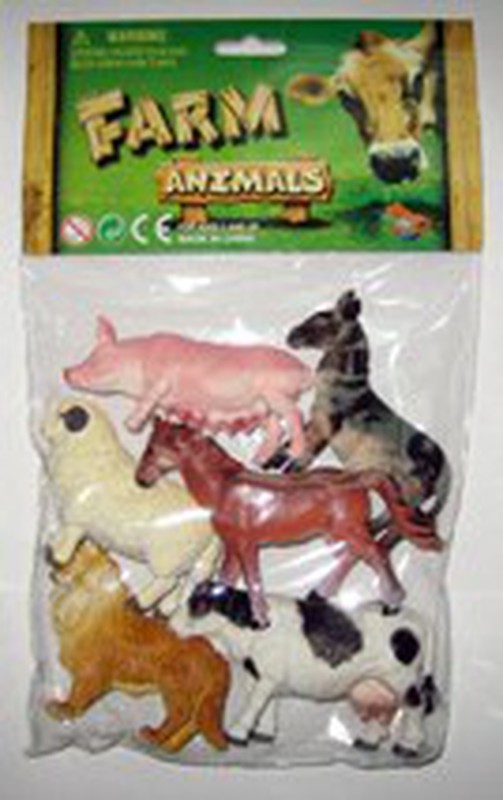 Animales de la granja x6 en bolsa de PVC — Casa Jorge