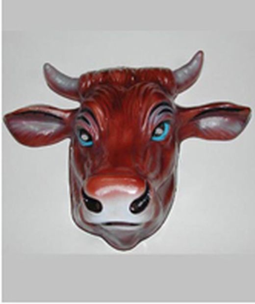 Masque de vache marron / blanc