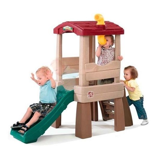 Tree house with slide