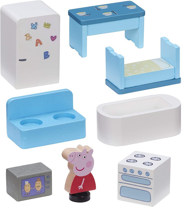 Peppa Pig A Casa de Madeira com Figura e Mobiliário Bandai CO07213 -  Juguetilandia