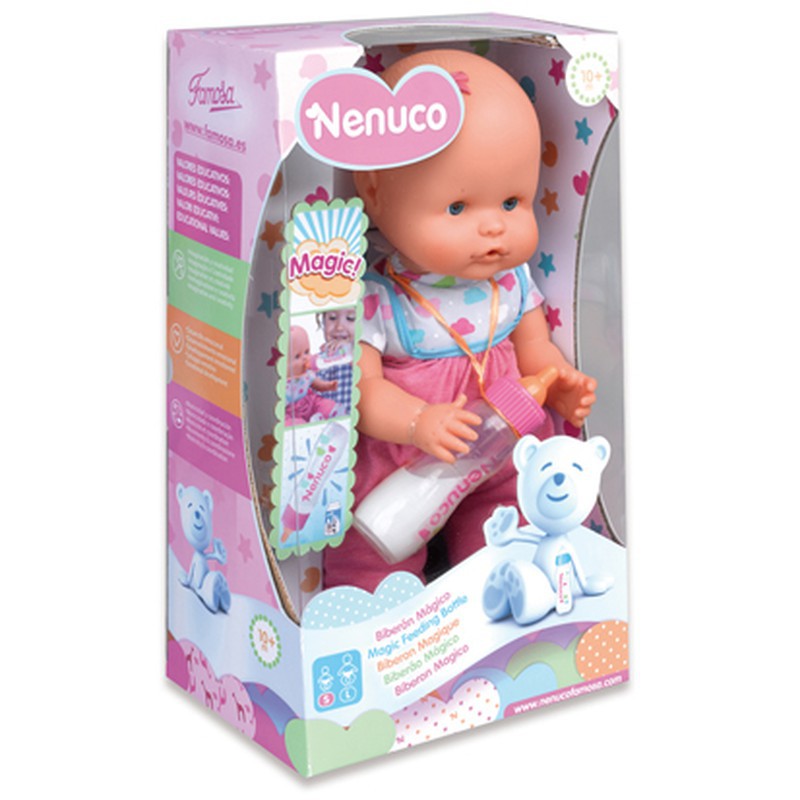 NEW Nenuco - Biberon magique rose, poupée bébé, pour garçons et