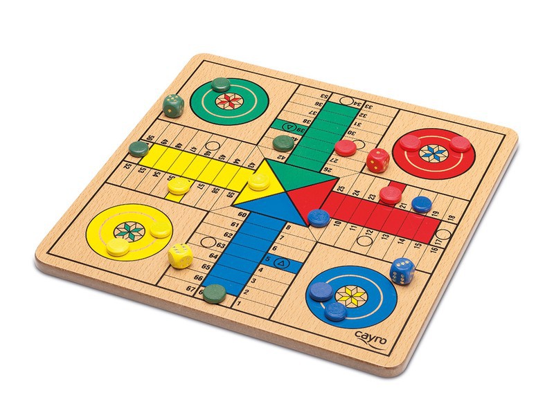 Parchis com jogo do ganso damas tabuleiro grande 4 jogado