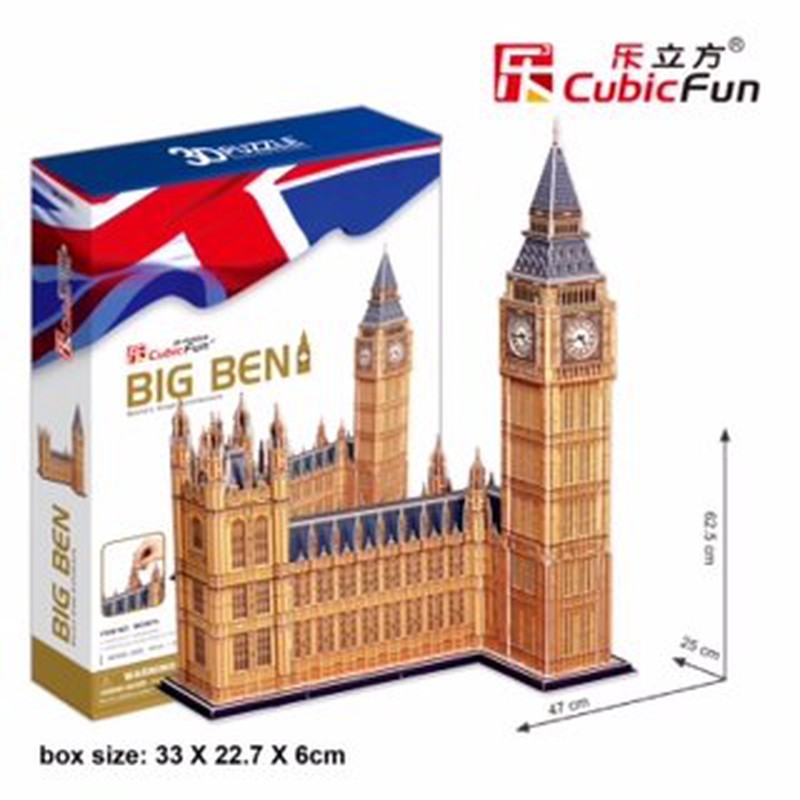 3D JIGSAW 12588 Ravensburger Big Ben with light 3D Puzzle 216pc New in Box!
