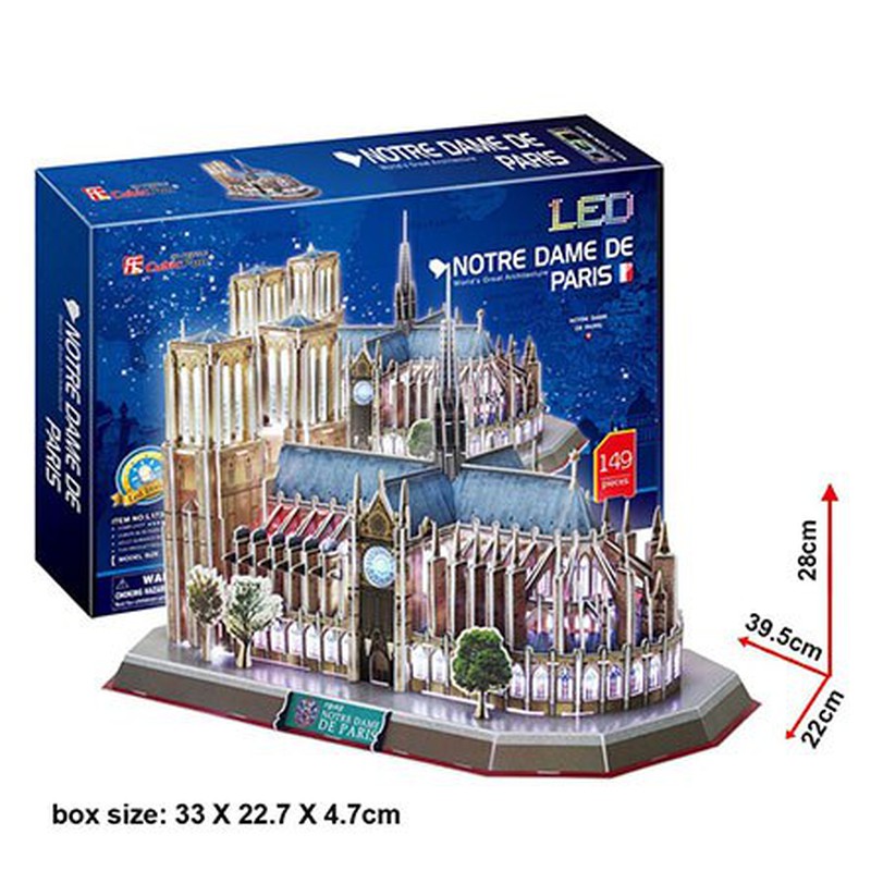 Interminable septiembre fingir Puzzle 3D Notre Dame 149 con Luz — Playfunstore