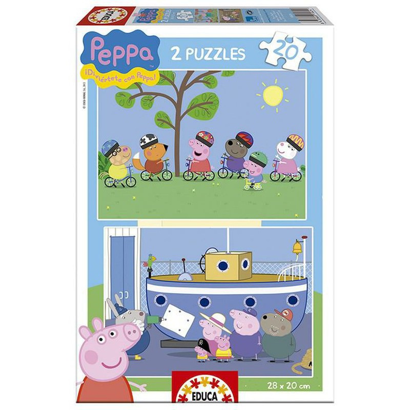 Puzzle en bois Peppa Pig dès 3 ans 2x20 pièces