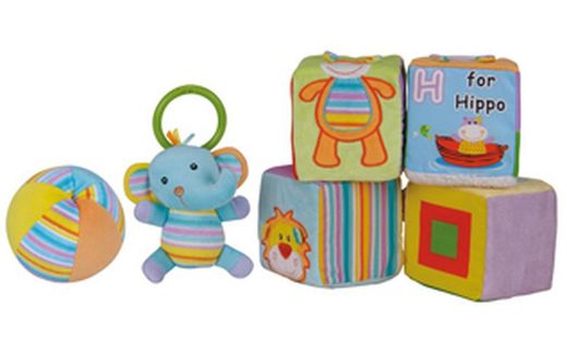 Set 4 dés et balle molle